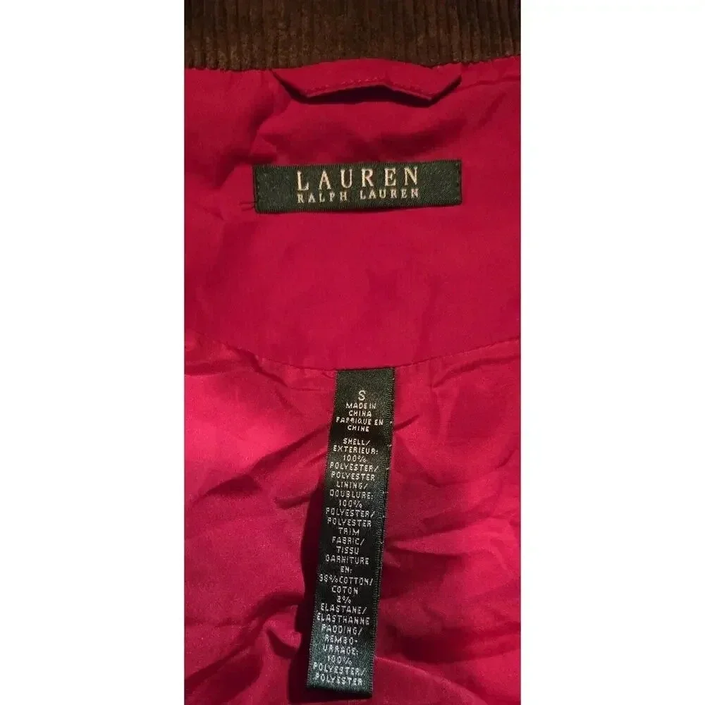 Lauren Ralph Lauren Women's Vest Quilted Square Red Pockets Zipper Front Small - Picture 7 of 8